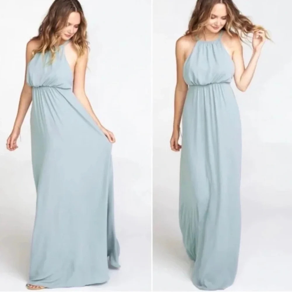 Show Me Your MuMu Amanda Maxi Dress Silver Sage Size Medium
